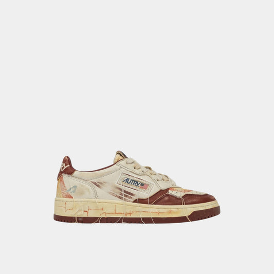 AUTRY Autry Sneakers Medalist Super Vintage in pelle - Bordeaux/Bianco - Hubert Humangoods