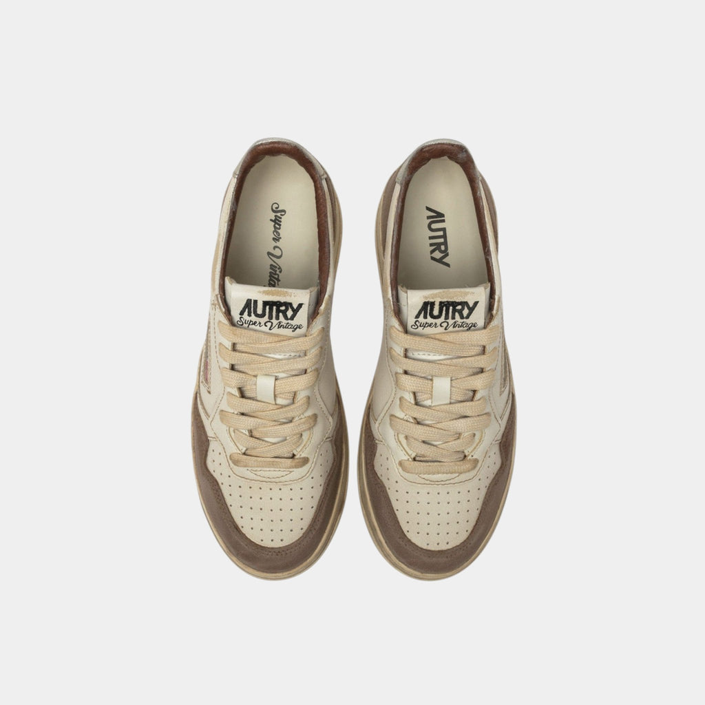 AUTRY Autry Sneakers Medalist Super Vintage in pelle e suede - Bianco/Bruciato - Hubert Humangoods