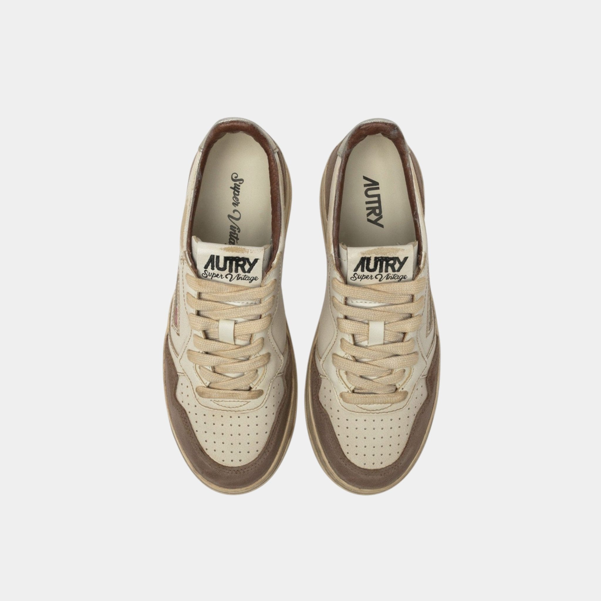 AUTRY Autry Sneakers Medalist Super Vintage in pelle e suede - Bianco/Bruciato - Hubert Humangoods
