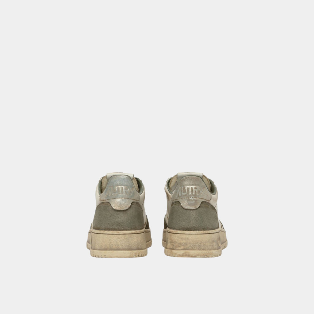 AUTRY Autry Sneakers Medalist Super Vintage in pelle e suede - Bianco/verde - Hubert Humangoods