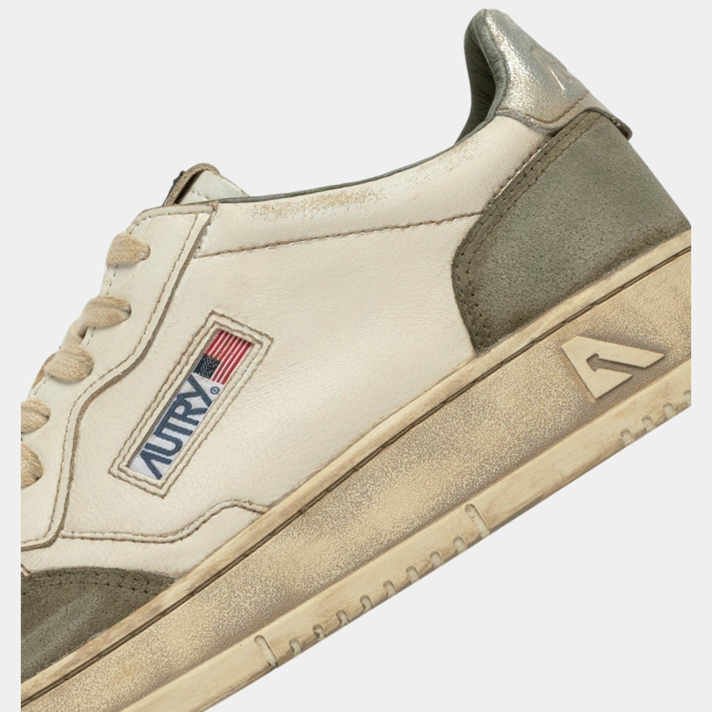 AUTRY Autry Sneakers Medalist Super Vintage in pelle e suede - Bianco/verde - Hubert Humangoods