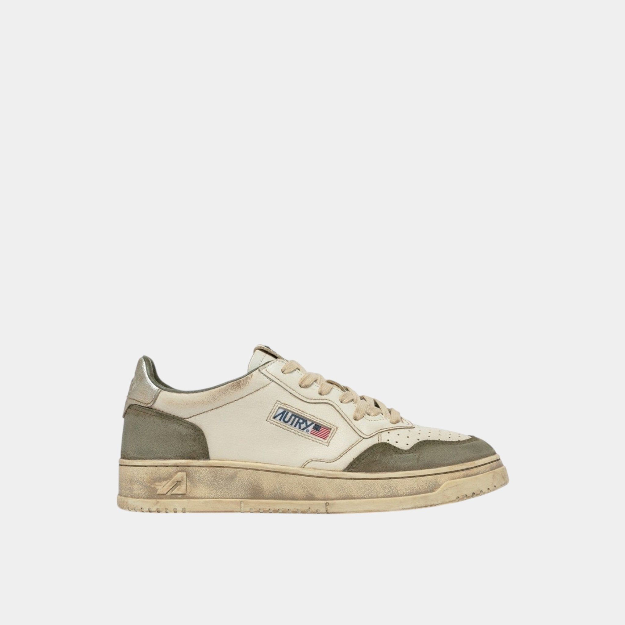AUTRY Autry Sneakers Medalist Super Vintage in pelle e suede - Bianco/verde - Hubert Humangoods