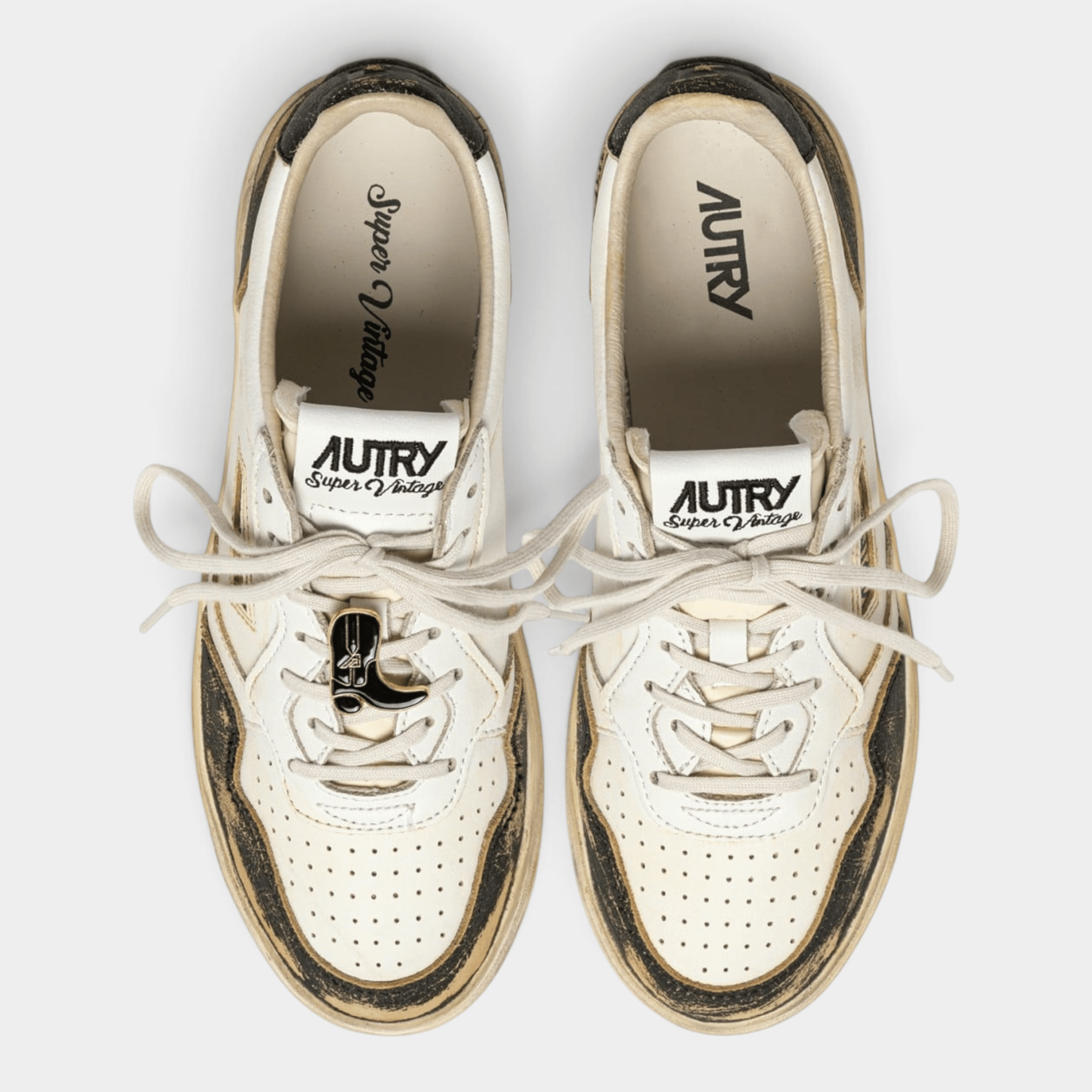 AUTRY - Autry Sneakers Medalist SuperVintage in pelle bicolor - Bianco e Nero/5 - Hubert Humangoods