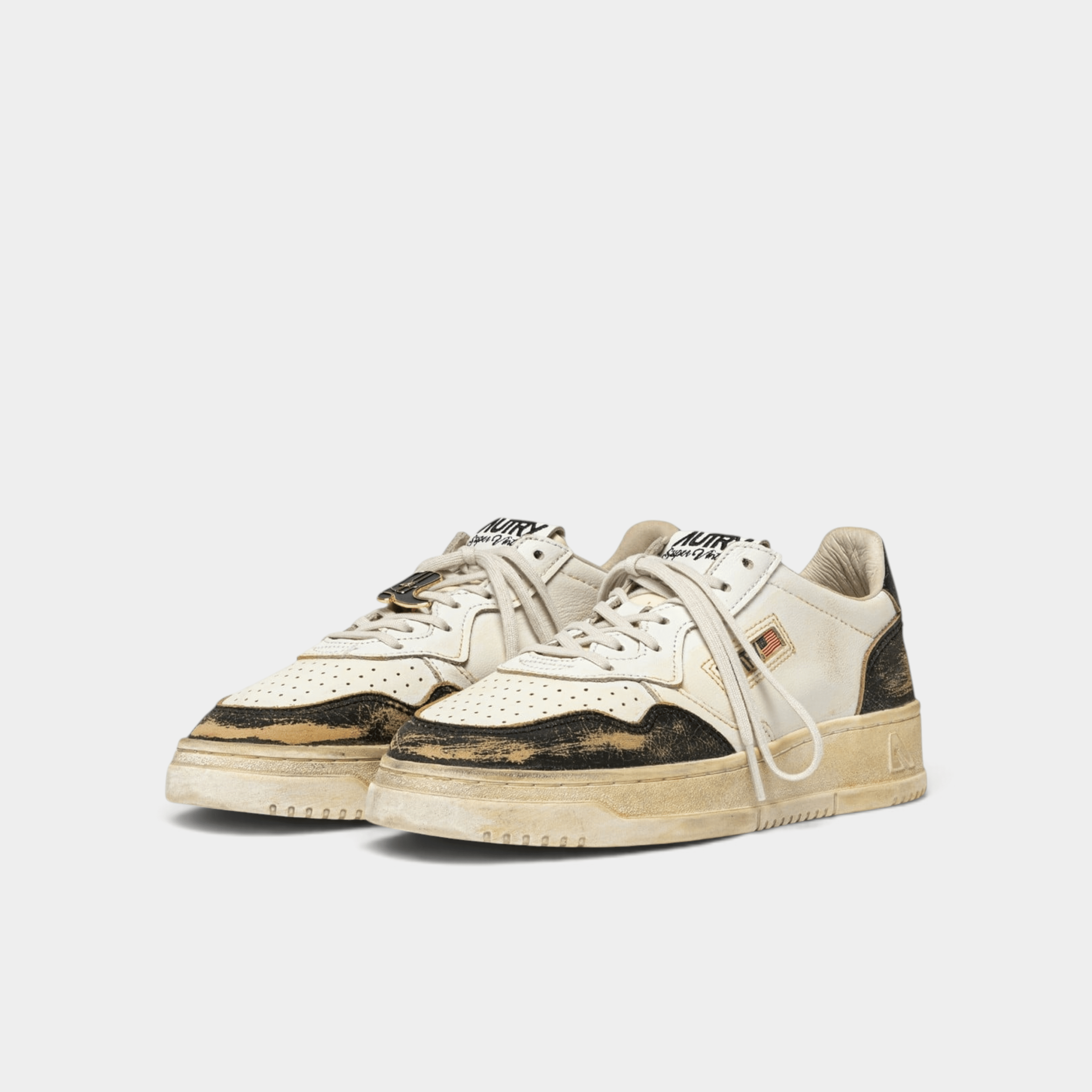 AUTRY - Autry Sneakers Medalist SuperVintage in pelle bicolor - Bianco e Nero/2 - Hubert Humangoods