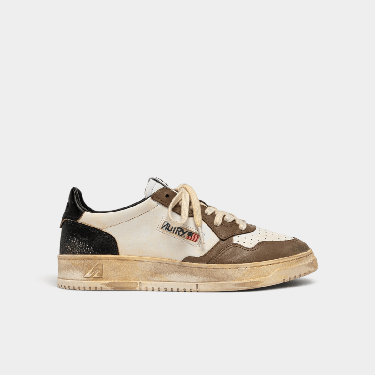 AUTRY - Autry Sneakers Medalist SuperVintage in pelle bicolor - Marrone e Nero/1 - Hubert Humangoods