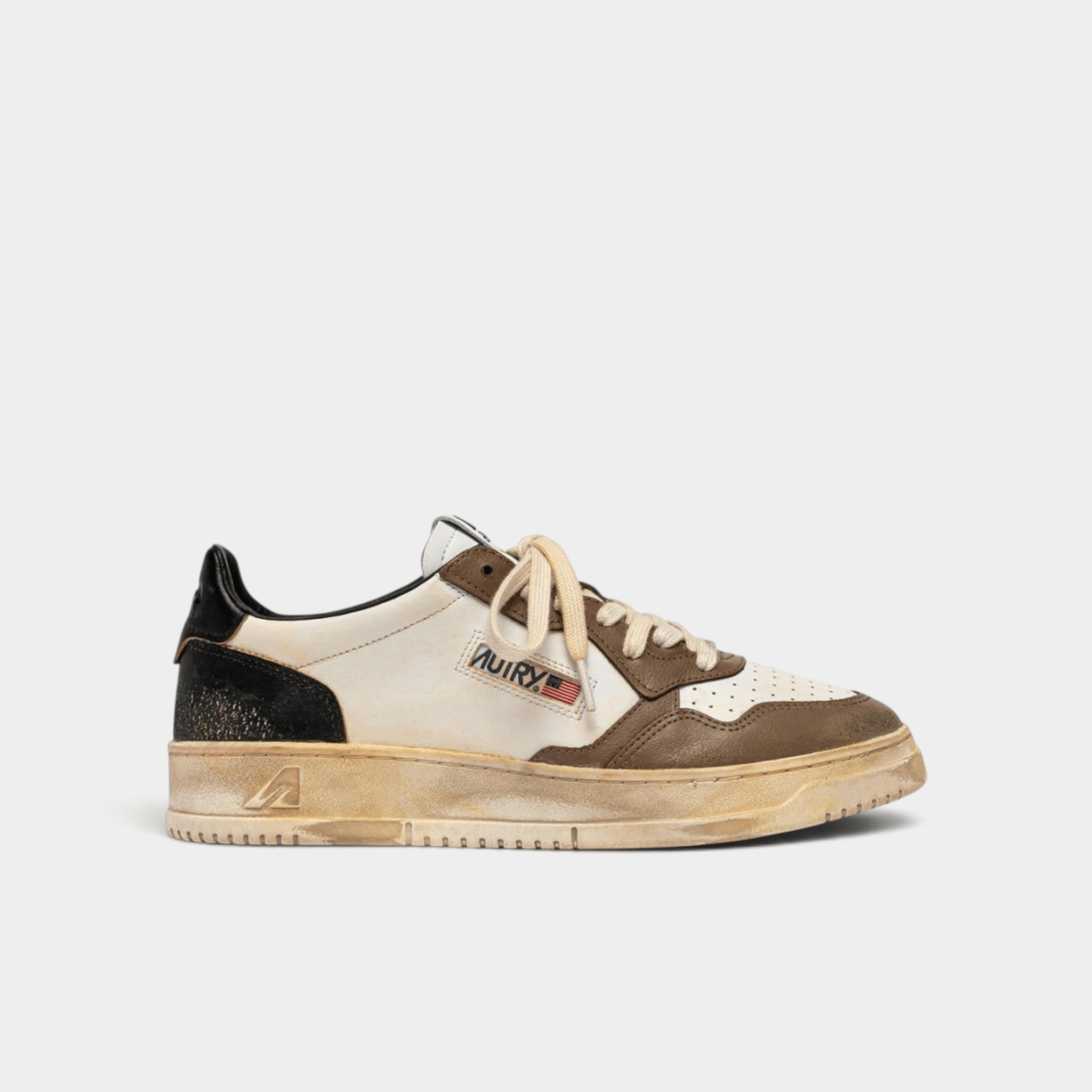 AUTRY - Autry Sneakers Medalist SuperVintage in pelle bicolor - Marrone e Nero/1 - Hubert Humangoods