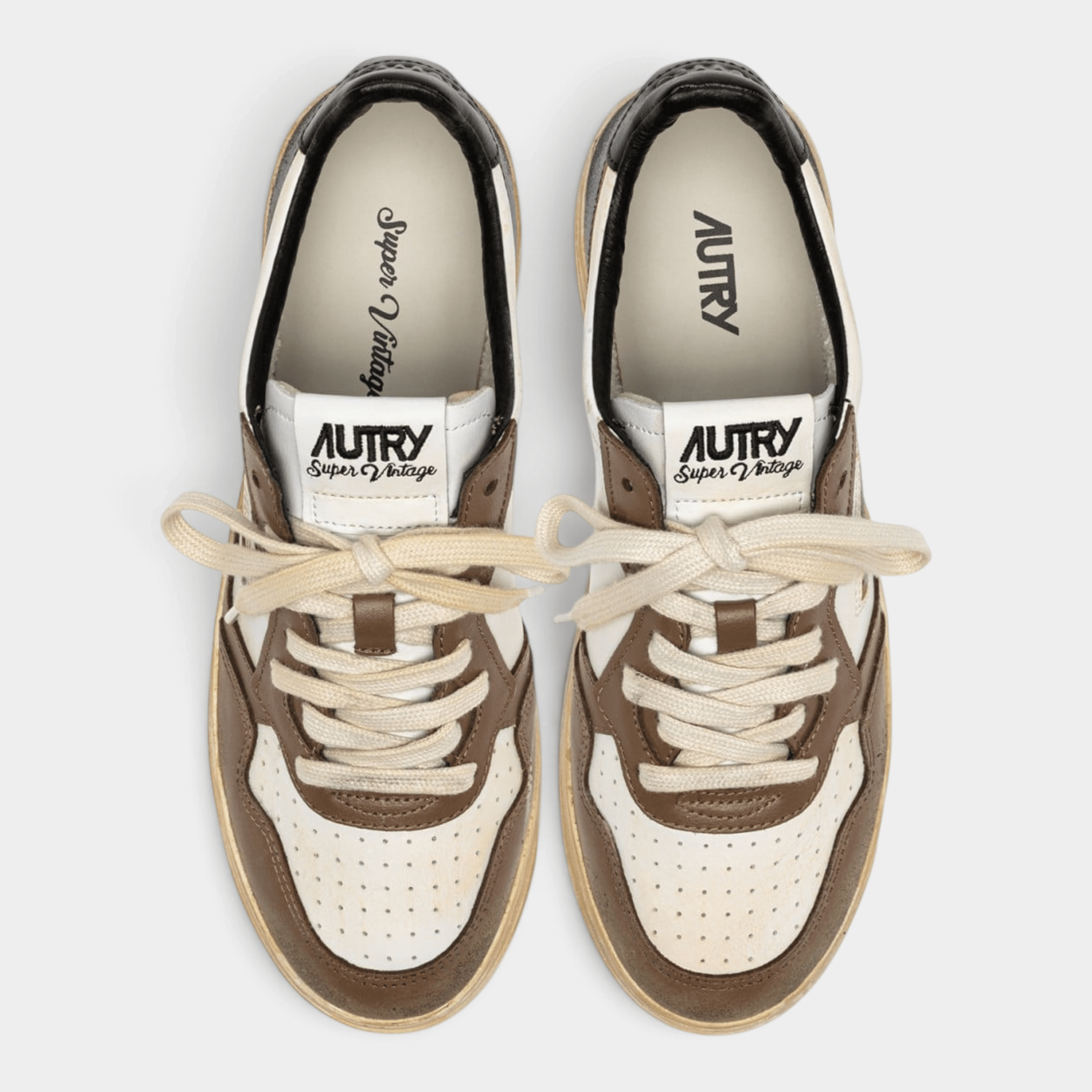 AUTRY - Autry Sneakers Medalist SuperVintage in pelle bicolor - Marrone e Nero/5 - Hubert Humangoods