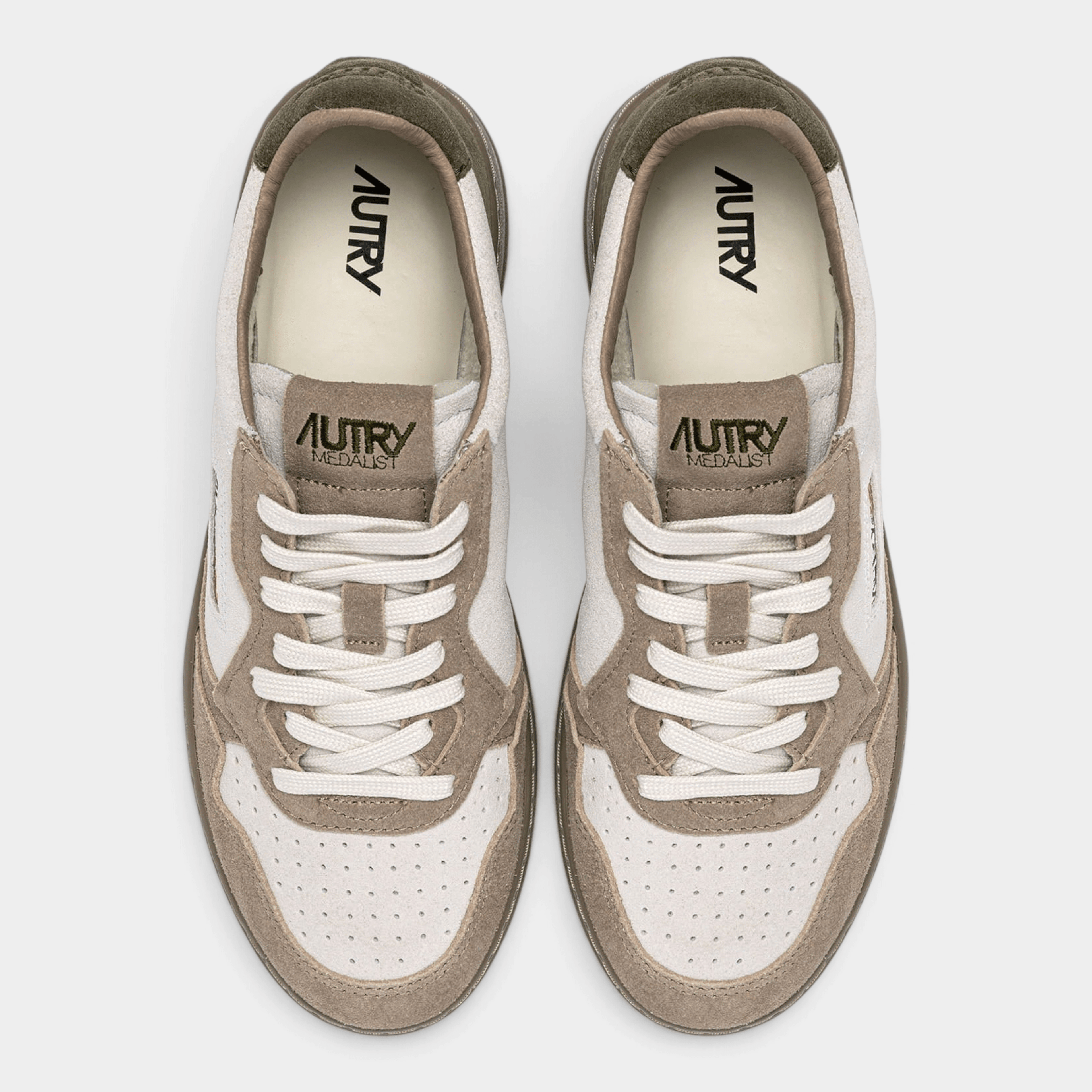AUTRY - Autry Sneakers Medalist Tricolor in suede - Marrone/Verde/5 - Hubert Humangoods