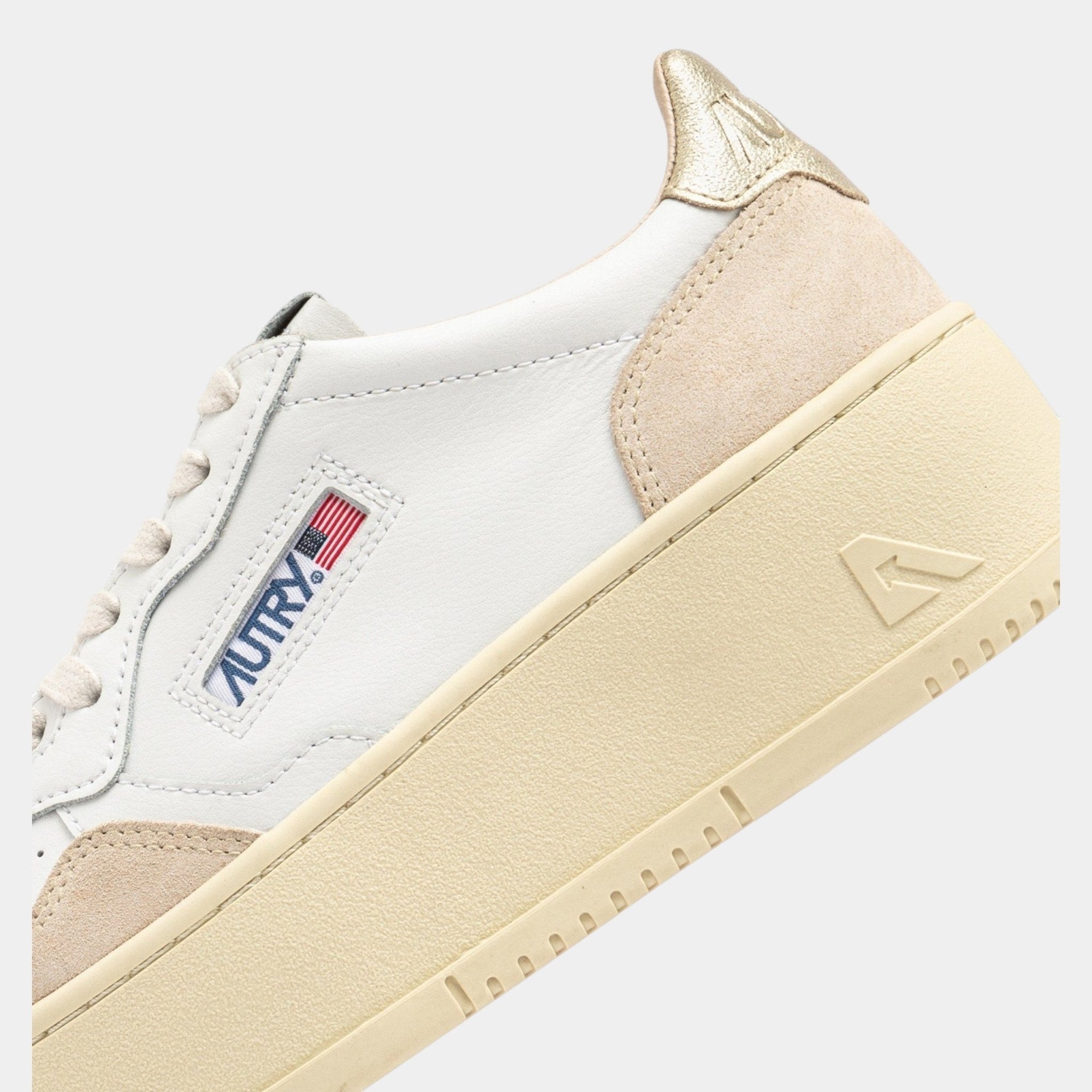 AUTRY Autry Sneakers Platform in pelle e suede - Bianco/Oro - Hubert Humangoods