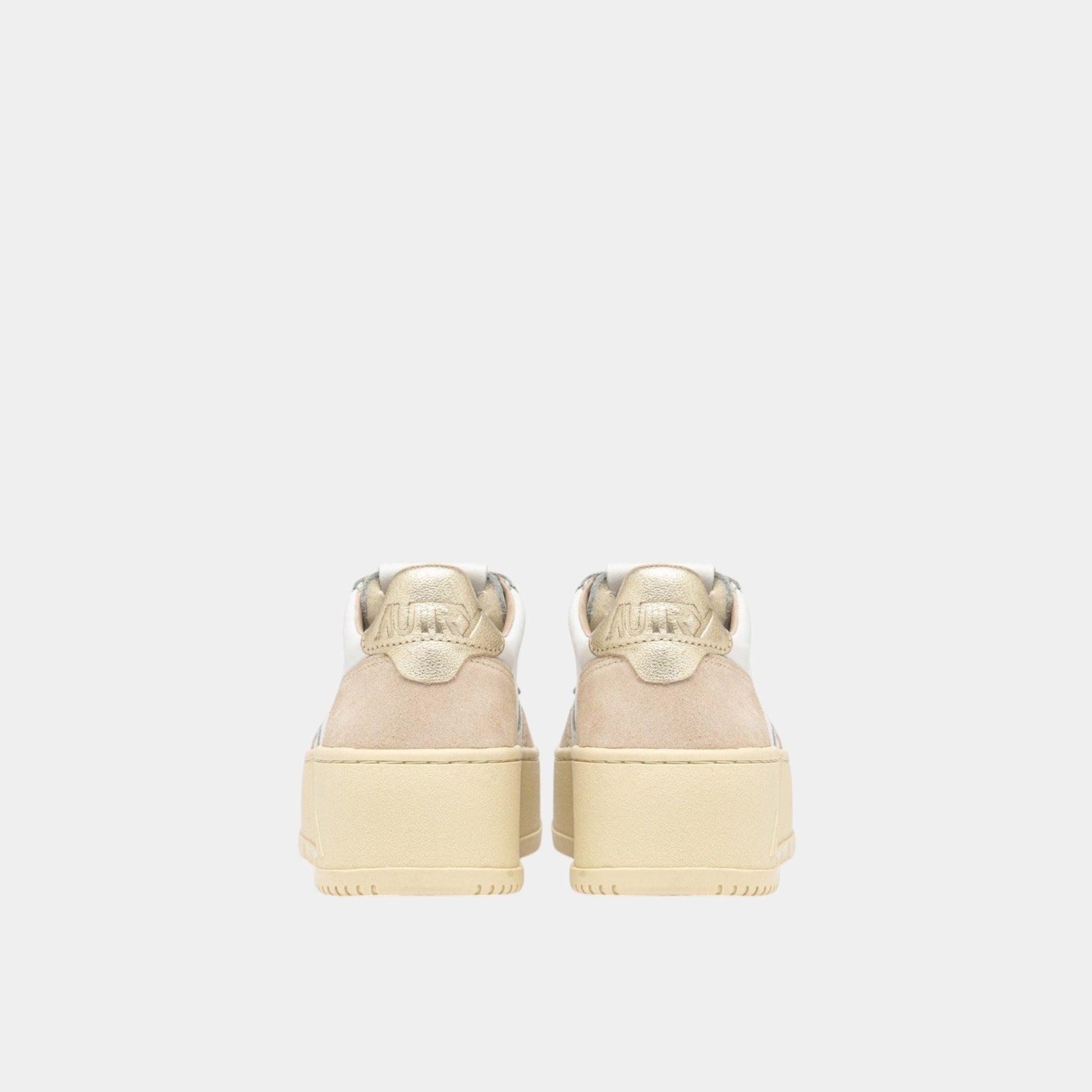 AUTRY Autry Sneakers Platform in pelle e suede - Bianco/Oro - Hubert Humangoods