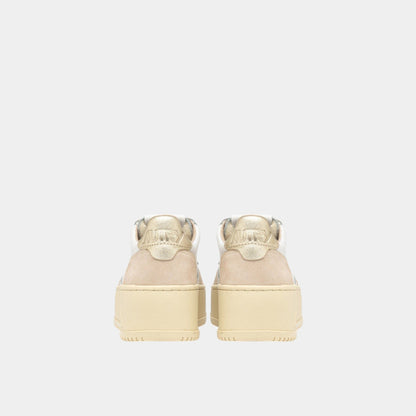 AUTRY Autry Sneakers Platform in pelle e suede - Bianco/Oro - Hubert Humangoods