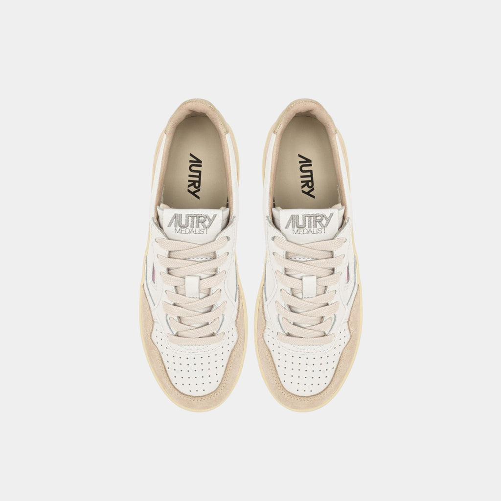 AUTRY Autry Sneakers Platform in pelle e suede - Bianco/Oro - Hubert Humangoods