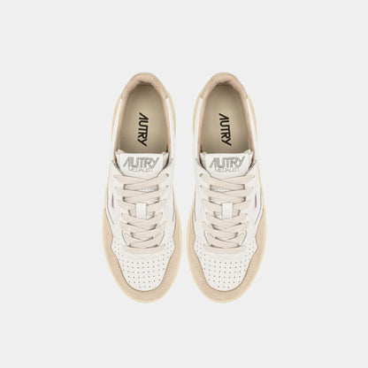 AUTRY Autry Sneakers Platform in pelle e suede - Bianco/Oro - Hubert Humangoods