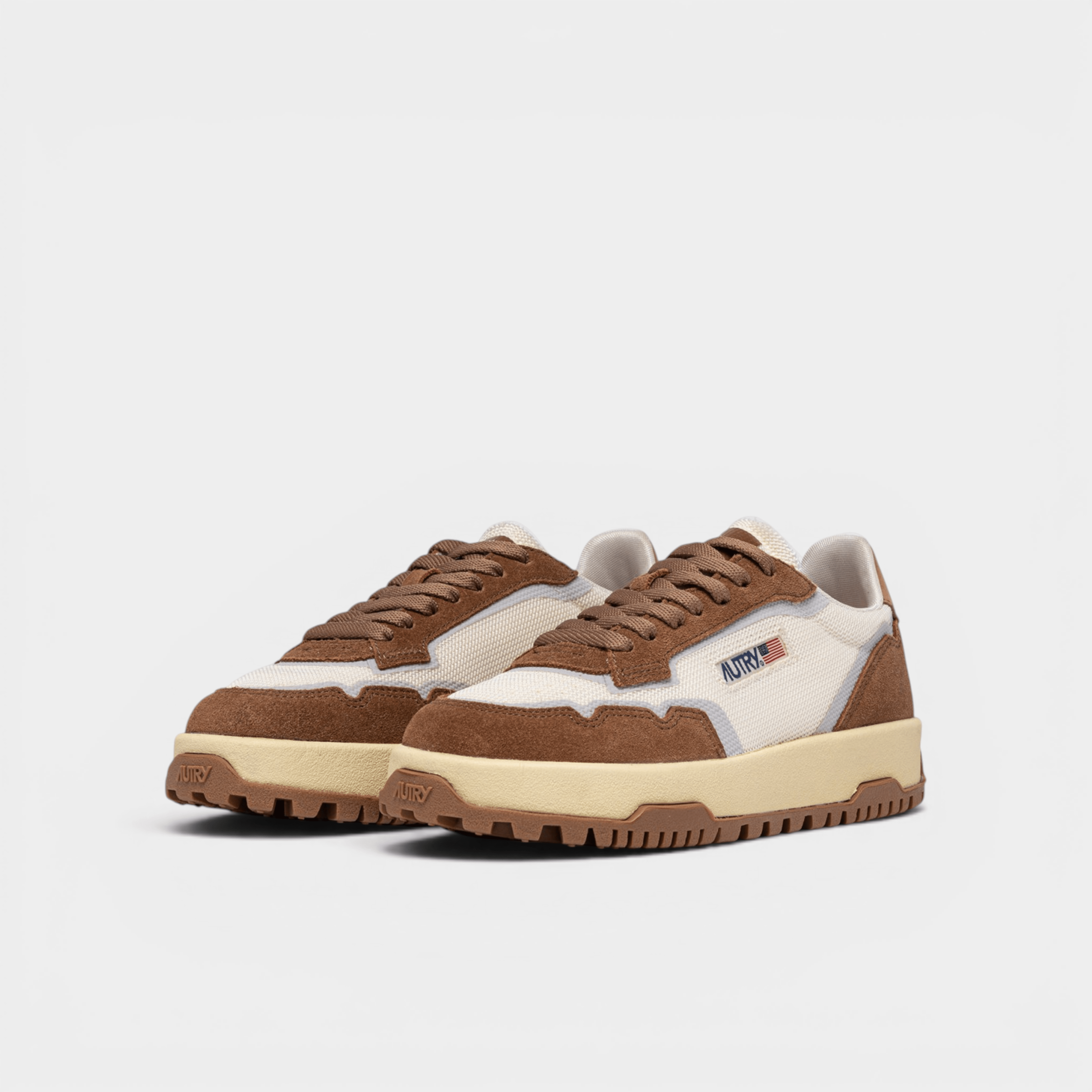 AUTRY - Autry Sneakers Wildpace in mesh e suede - Marrone e bianco/2 - Hubert Humangoods
