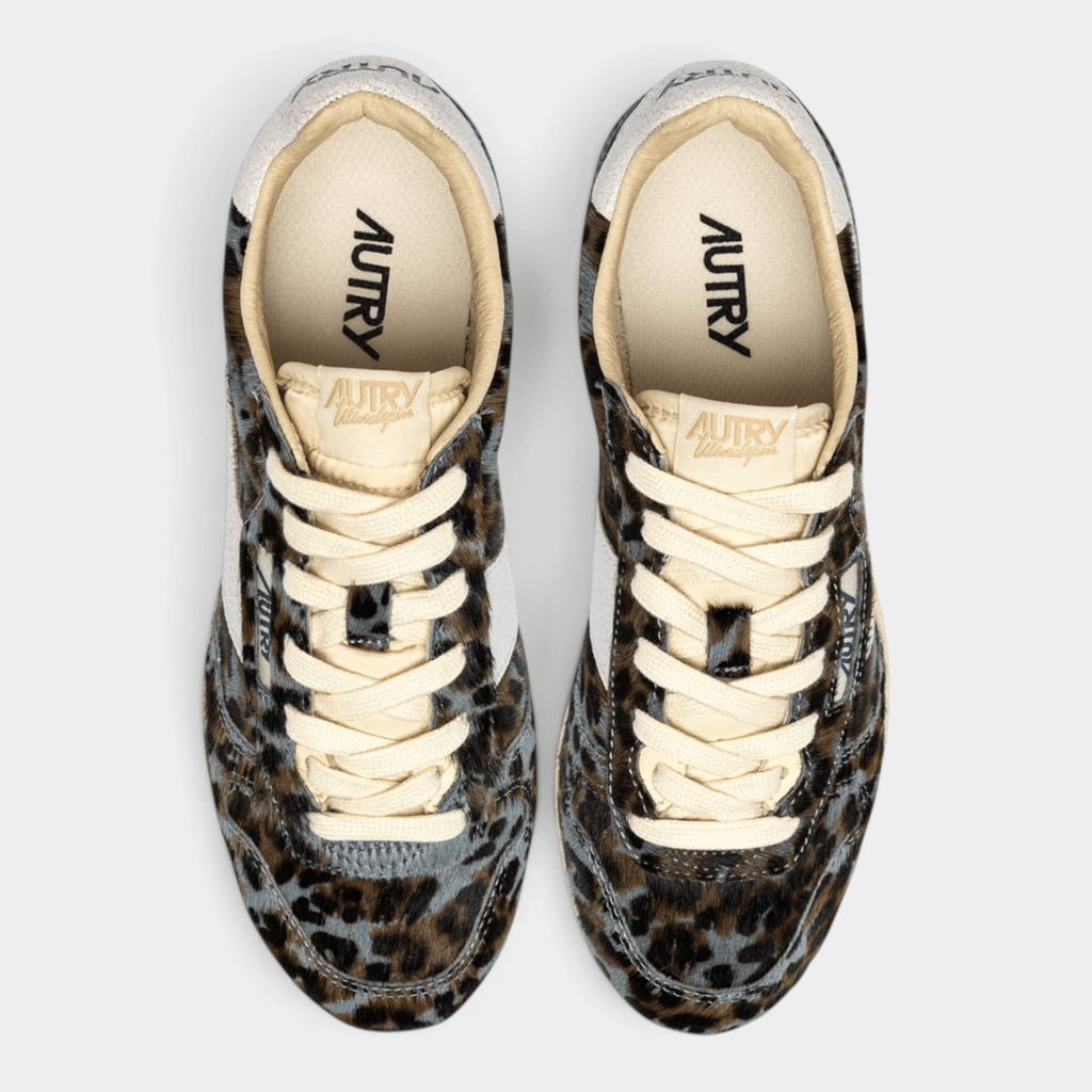 AUTRY - Autry Sneakers Windspin in cavallino Leopardato - Marrone e Azzurro/6 - Hubert Humangoods