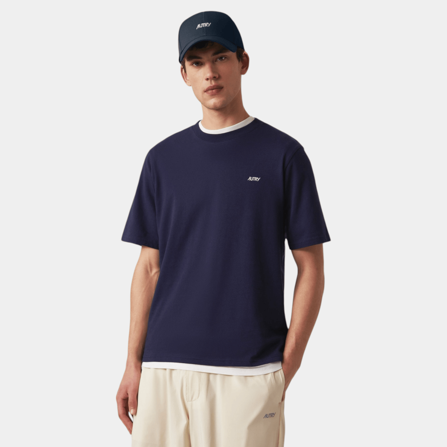 AUTRY Autry T-Shirt con logo ricamato - Blu - Hubert Humangoods