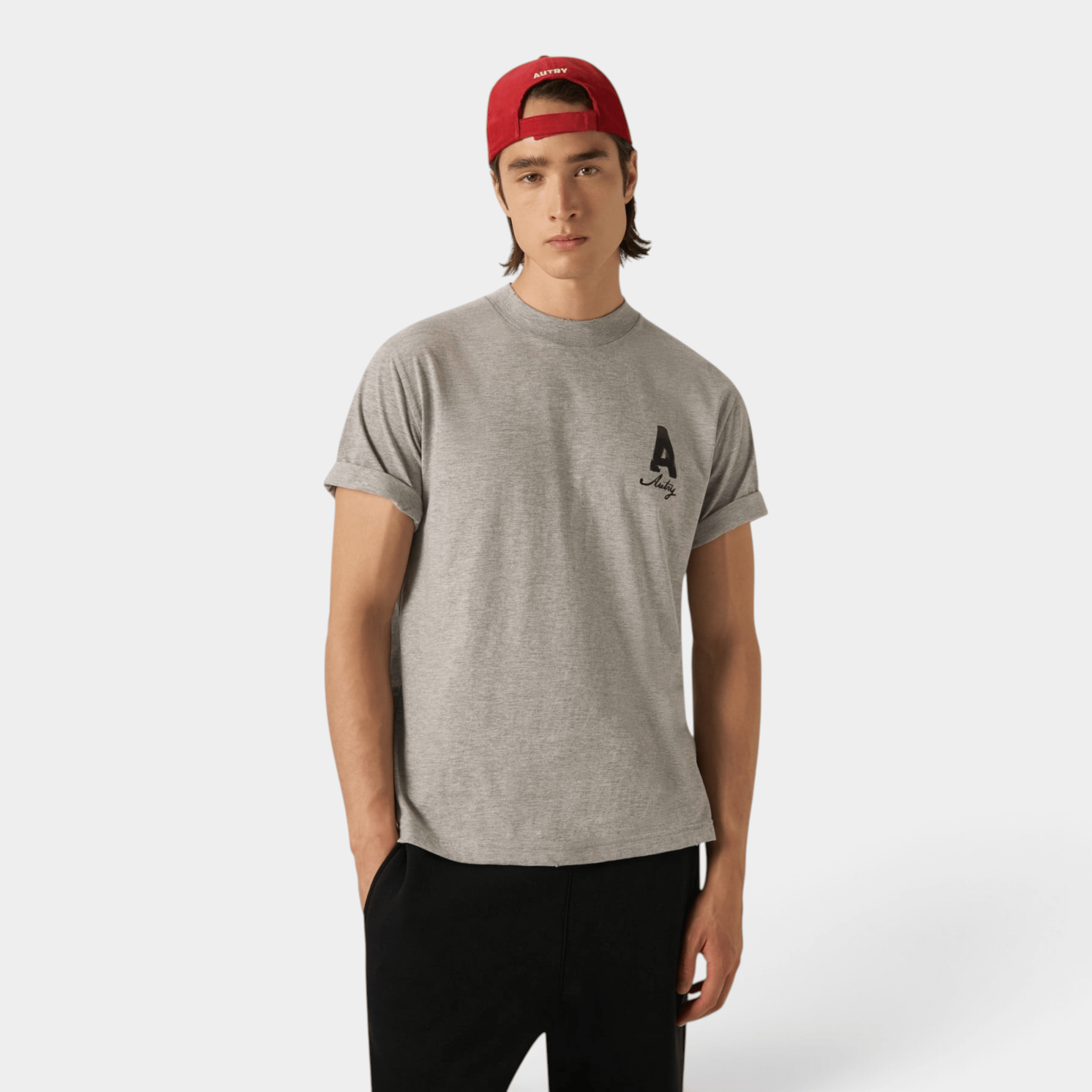 AUTRY - Autry Tee Shirt Heritage effetto used con stampa A - Grigio/2 - Hubert Humangoods