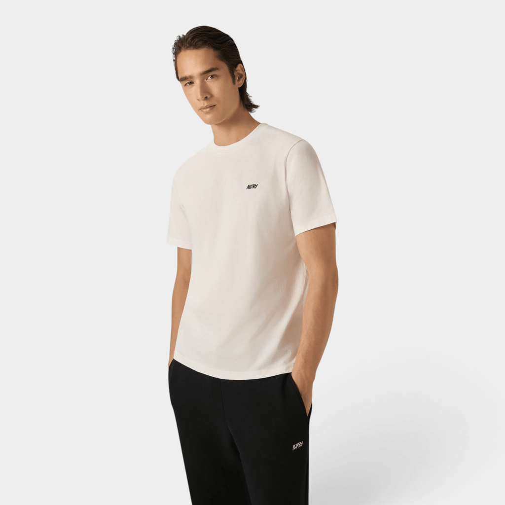 AUTRY - Autry Tee Shirt in cotone con logo ricamato - Bianco/2 - Hubert Humangoods