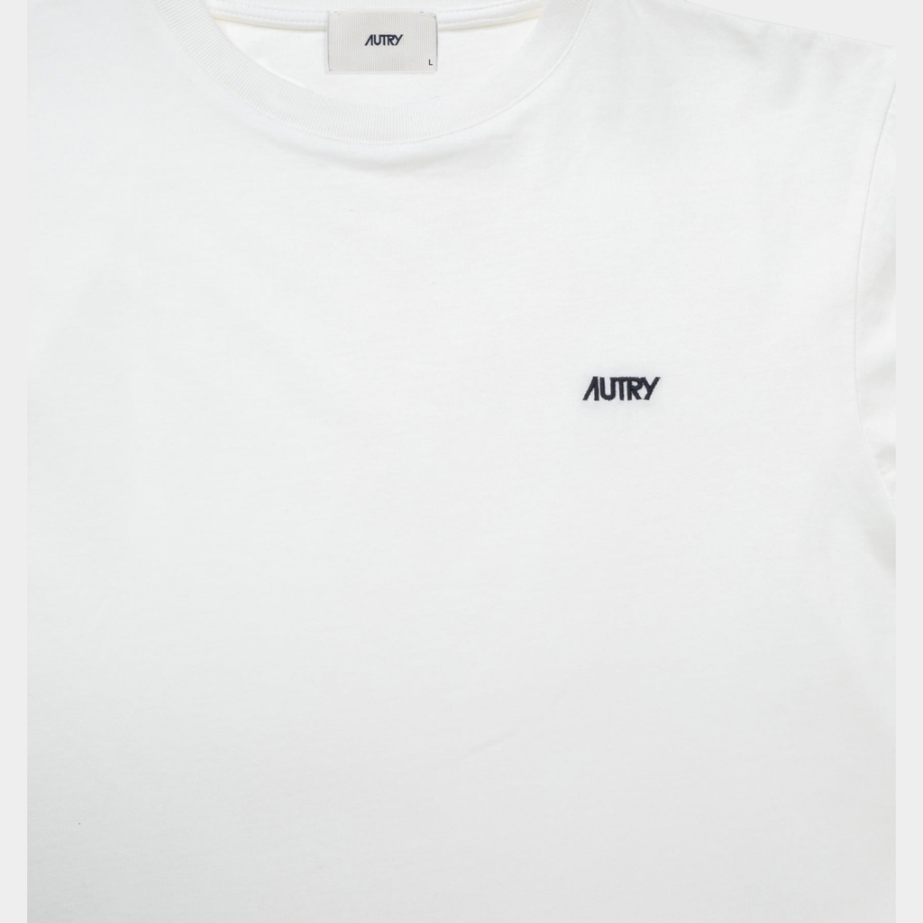 AUTRY - Autry Tee Shirt in cotone con logo ricamato - Bianco/4 - Hubert Humangoods