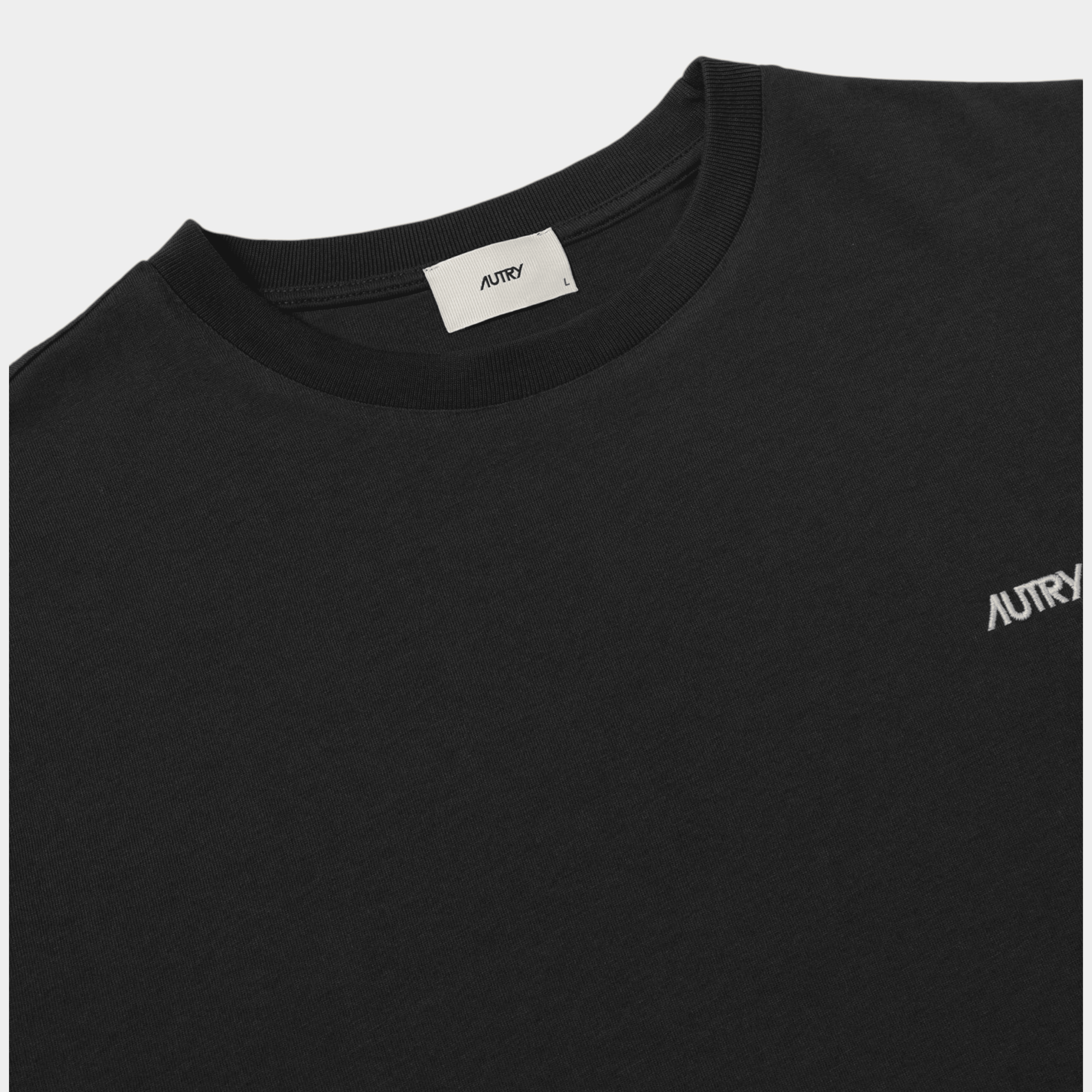 AUTRY - Autry Tee Shirt in cotone con logo ricamato - Nero/3 - Hubert Humangoods