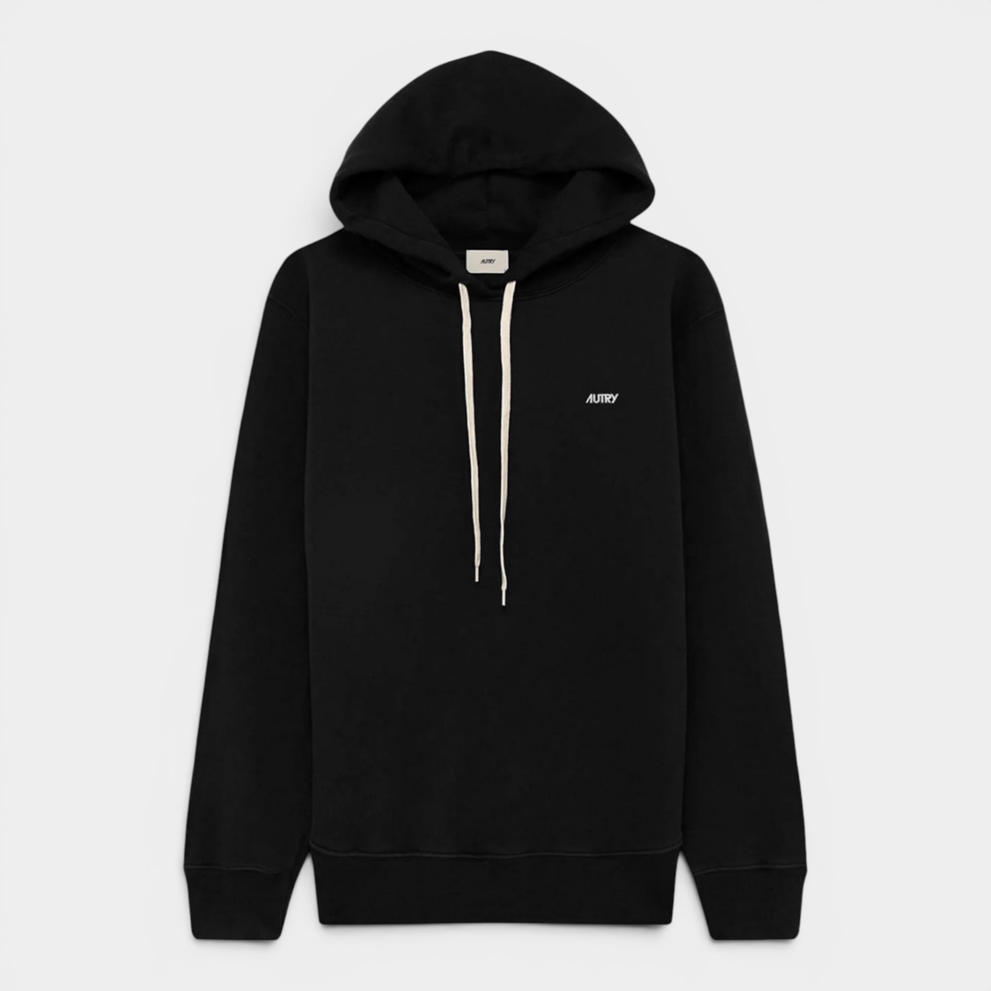 Autry Felpa in cotone con Cappuccio e logo ricamato  - Nero