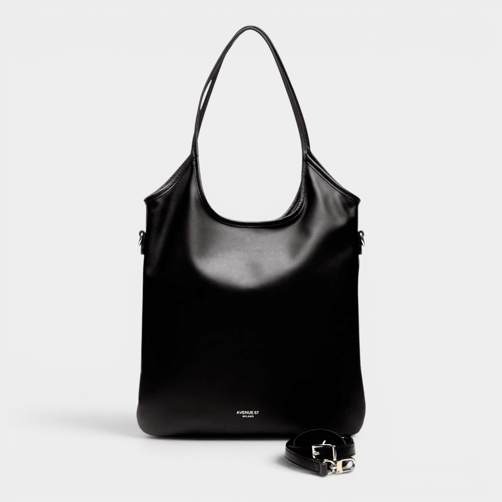 AVENUE 67 - Avenue 67 Borsa Shanty in pelle - Nero/3 - Hubert Humangoods