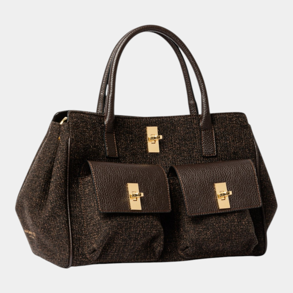 AVENUE 67 Avenue 67 Borsa Soledad in pelle e lana - Marrone - Hubert Humangoods