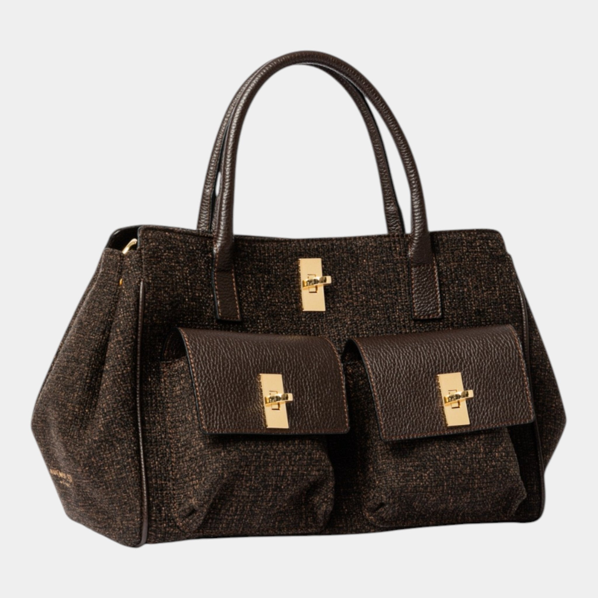 AVENUE 67 Avenue 67 Borsa Soledad in pelle e lana - Marrone - Hubert Humangoods