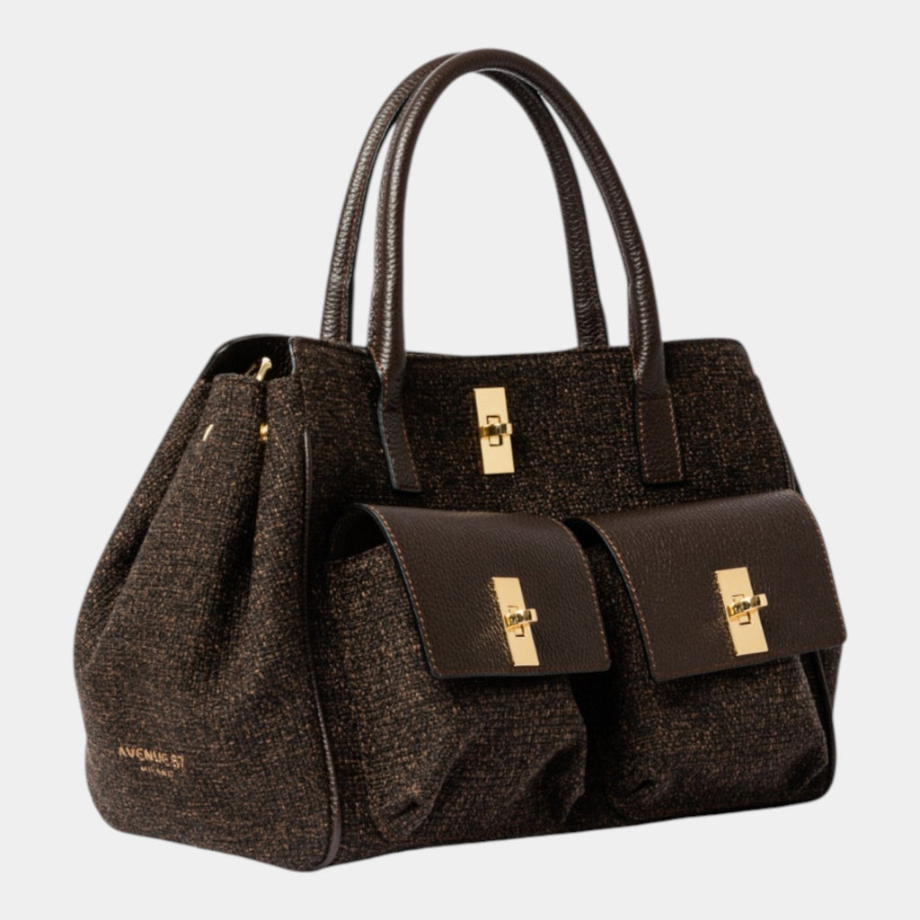AVENUE 67 Avenue 67 Borsa Soledad in pelle e lana - Marrone - Hubert Humangoods