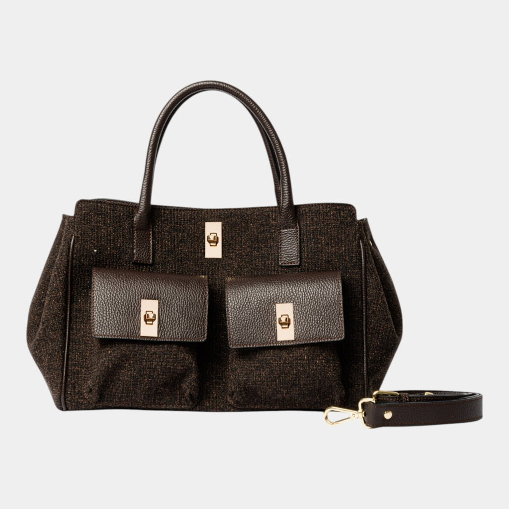 AVENUE 67 Avenue 67 Borsa Soledad in pelle e lana - Marrone - Hubert Humangoods