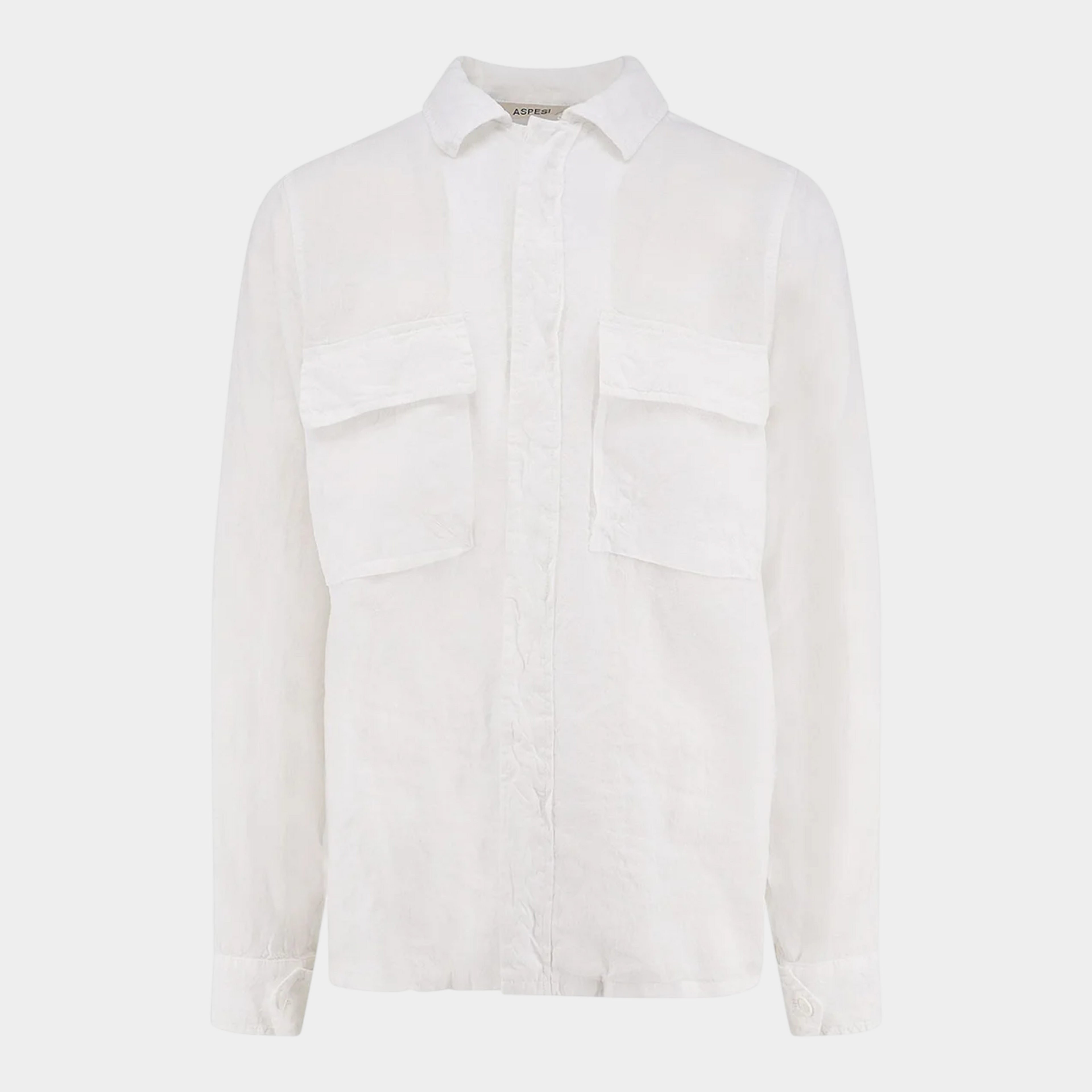 Aspesi Camicia in lino con tasconi  Ri-Capa - Bianco