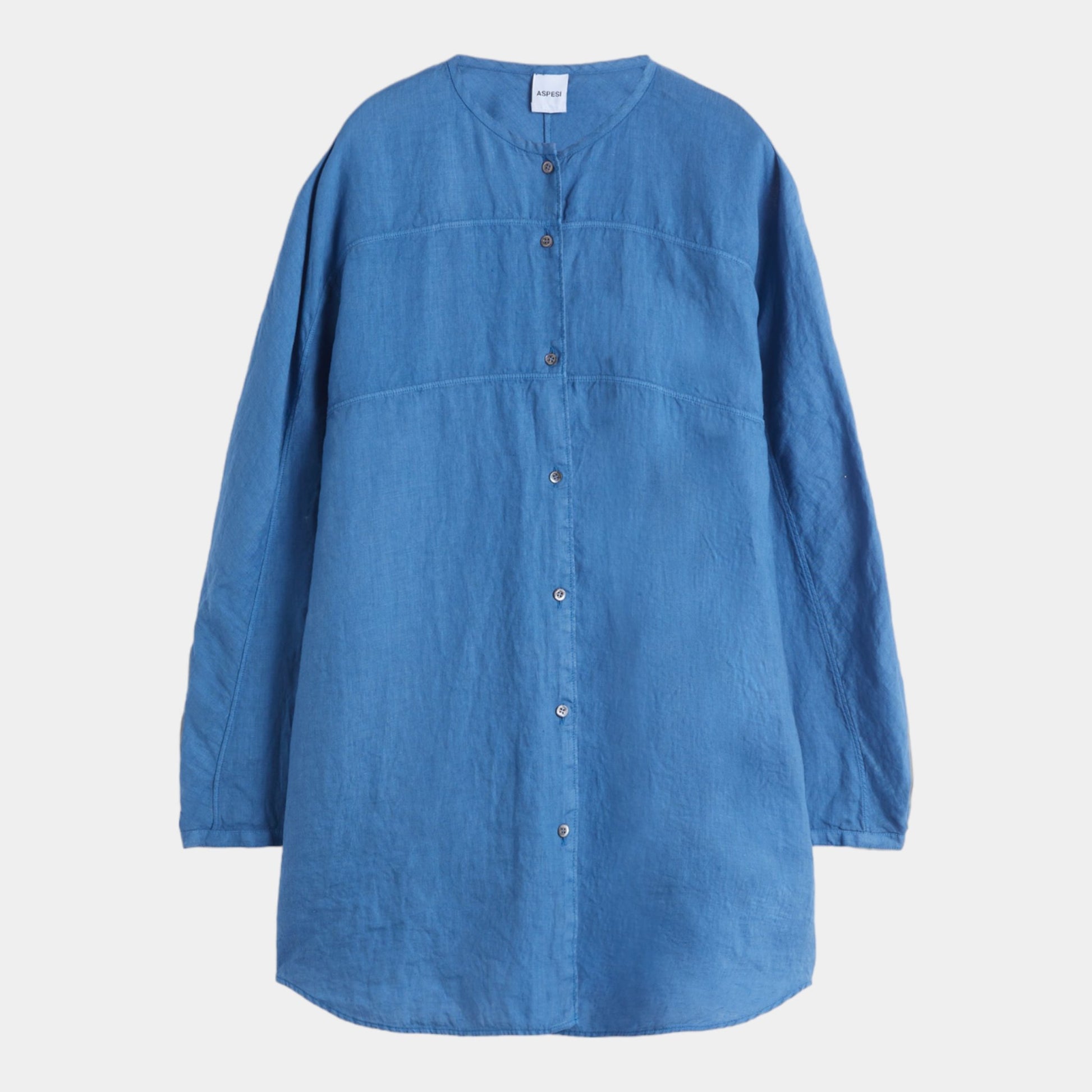 Camicia ampia in lino - Blue - Hubert Humangoods