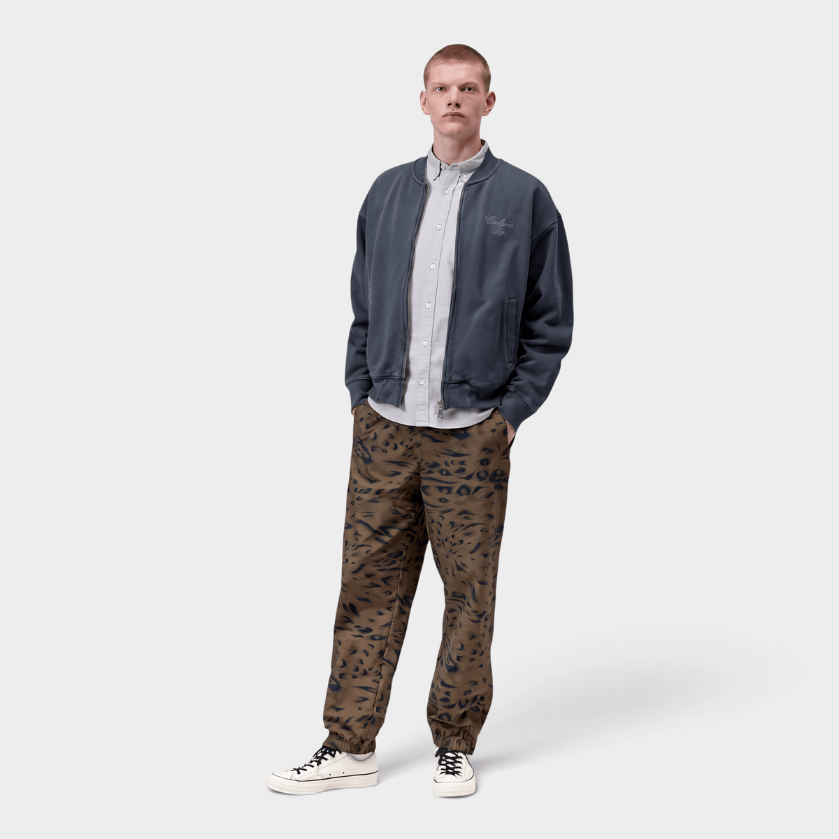 CARHARTT WIP - Carhartt Wip Bomber in felpa Longhand - Carbone/5 - Hubert Humangoods