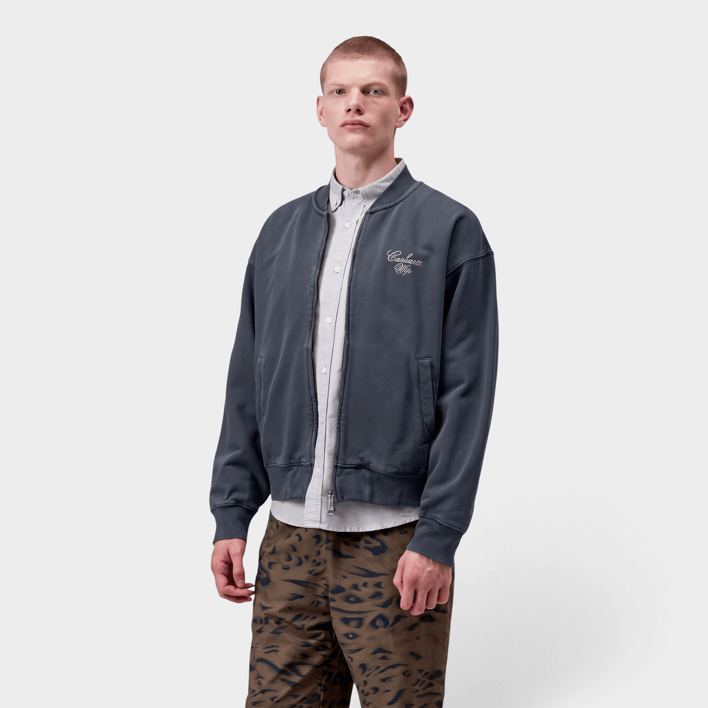 CARHARTT WIP - Carhartt Wip Bomber in felpa Longhand - Carbone/2 - Hubert Humangoods
