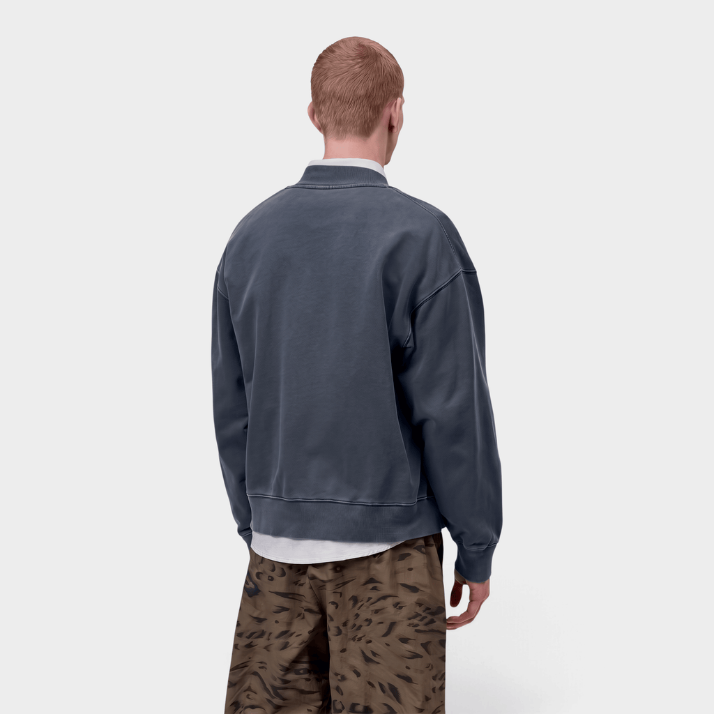 CARHARTT WIP - Carhartt Wip Bomber in felpa Longhand - Carbone/3 - Hubert Humangoods