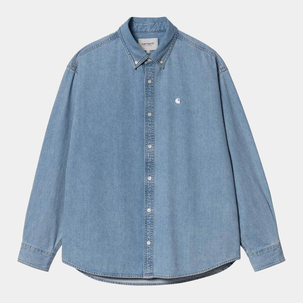 CARHARTT WIP Carhartt Wip Camicia Lucas in Denim - Blu Chiaro - Hubert Humangoods