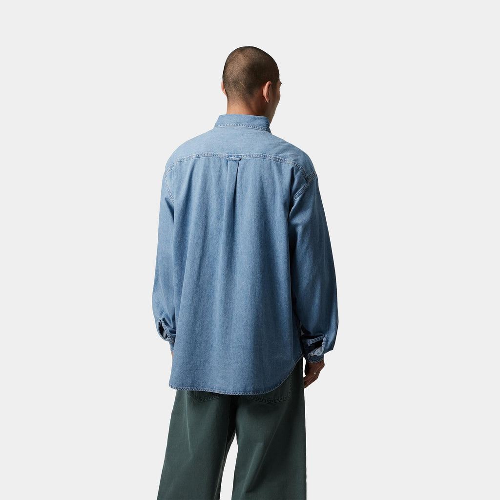 CARHARTT WIP Carhartt Wip Camicia Lucas in Denim - Blu Chiaro - Hubert Humangoods