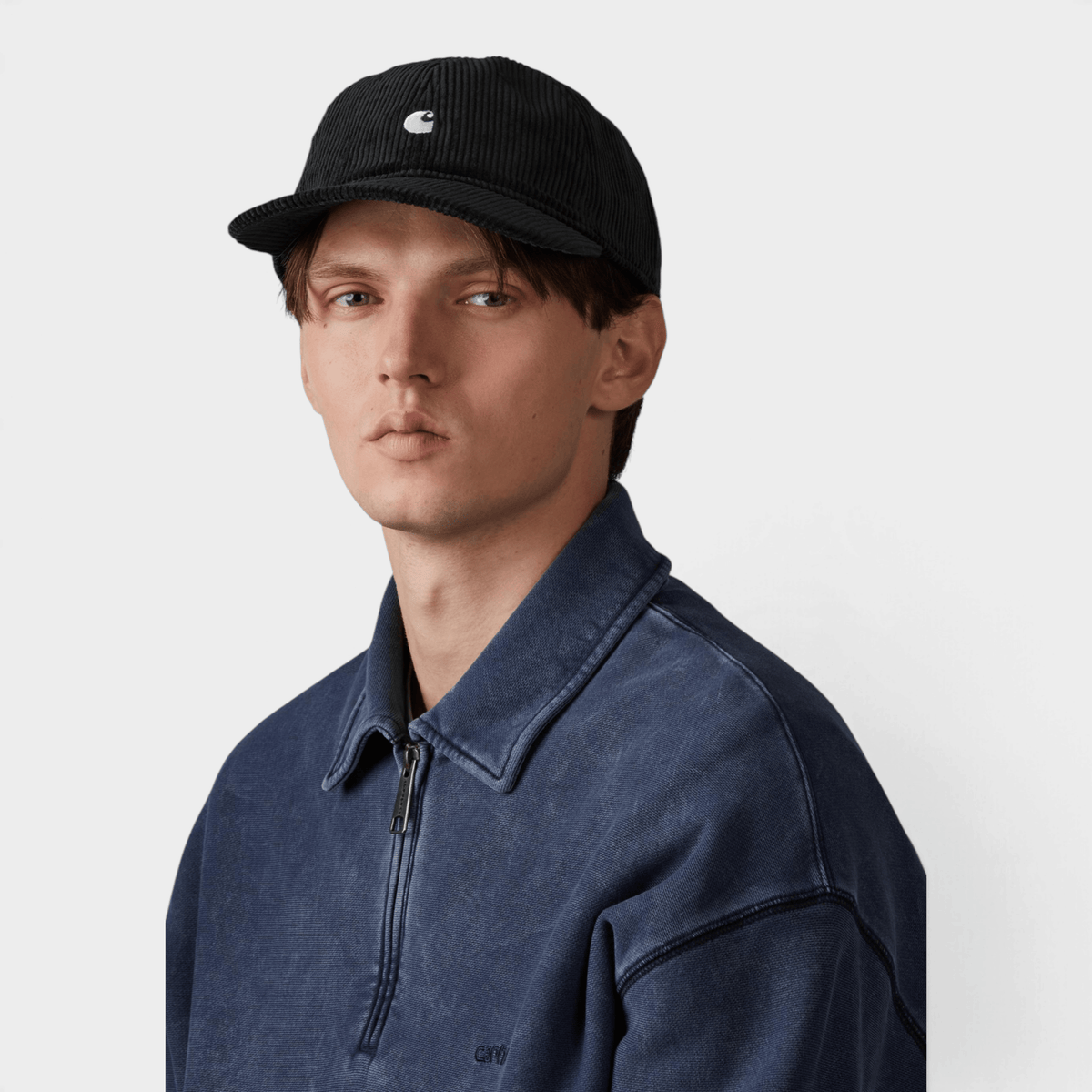 CARHARTT WIP - Carhartt Wip Cappello Harlem in velluto con visiera - Nero/2 - Hubert Humangoods