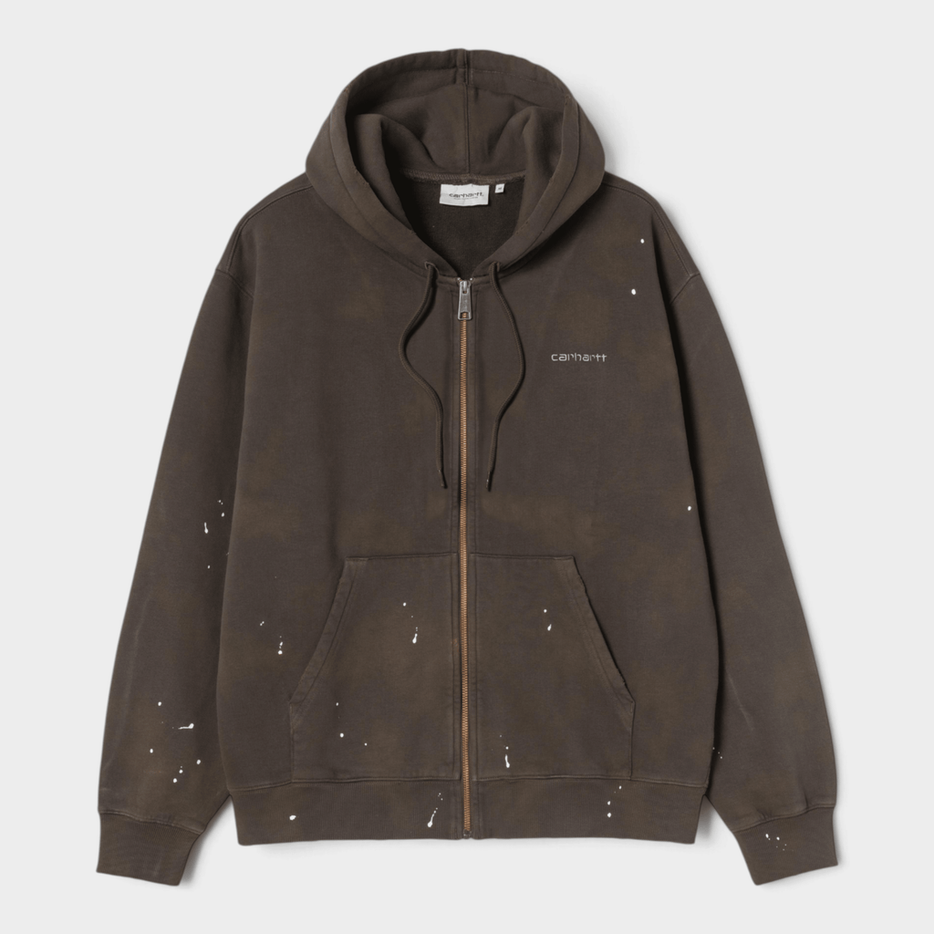 CARHARTT WIP - Carhartt Wip Felpa con zip e cappuccio effetto splatter - Tabacco/1 - Hubert Humangoods