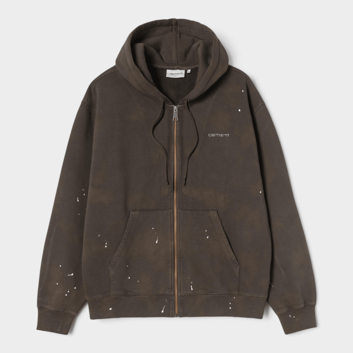 CARHARTT WIP - Carhartt Wip Felpa con zip e cappuccio effetto splatter - Tabacco/1 - Hubert Humangoods