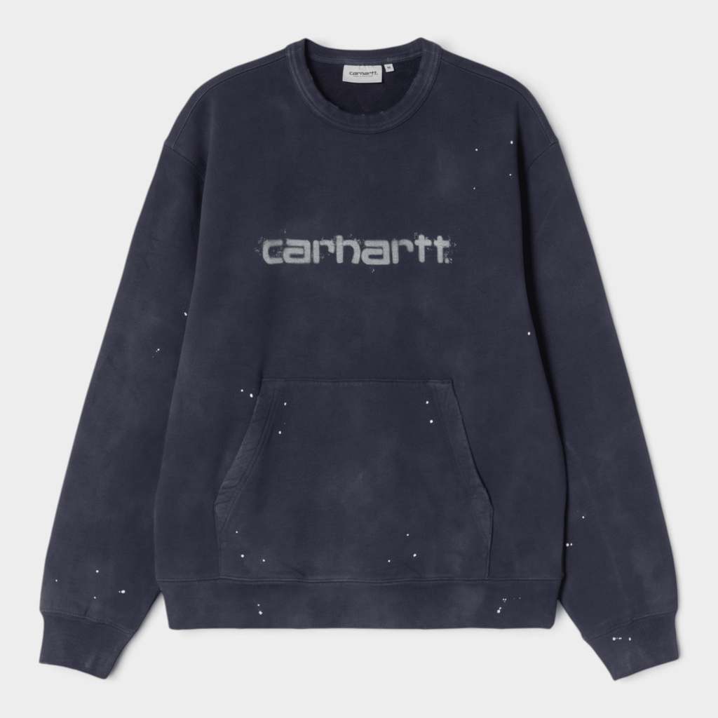 CARHARTT WIP - Carhartt Wip Felpa girocollo effetto splatter - Blu/1 - Hubert Humangoods