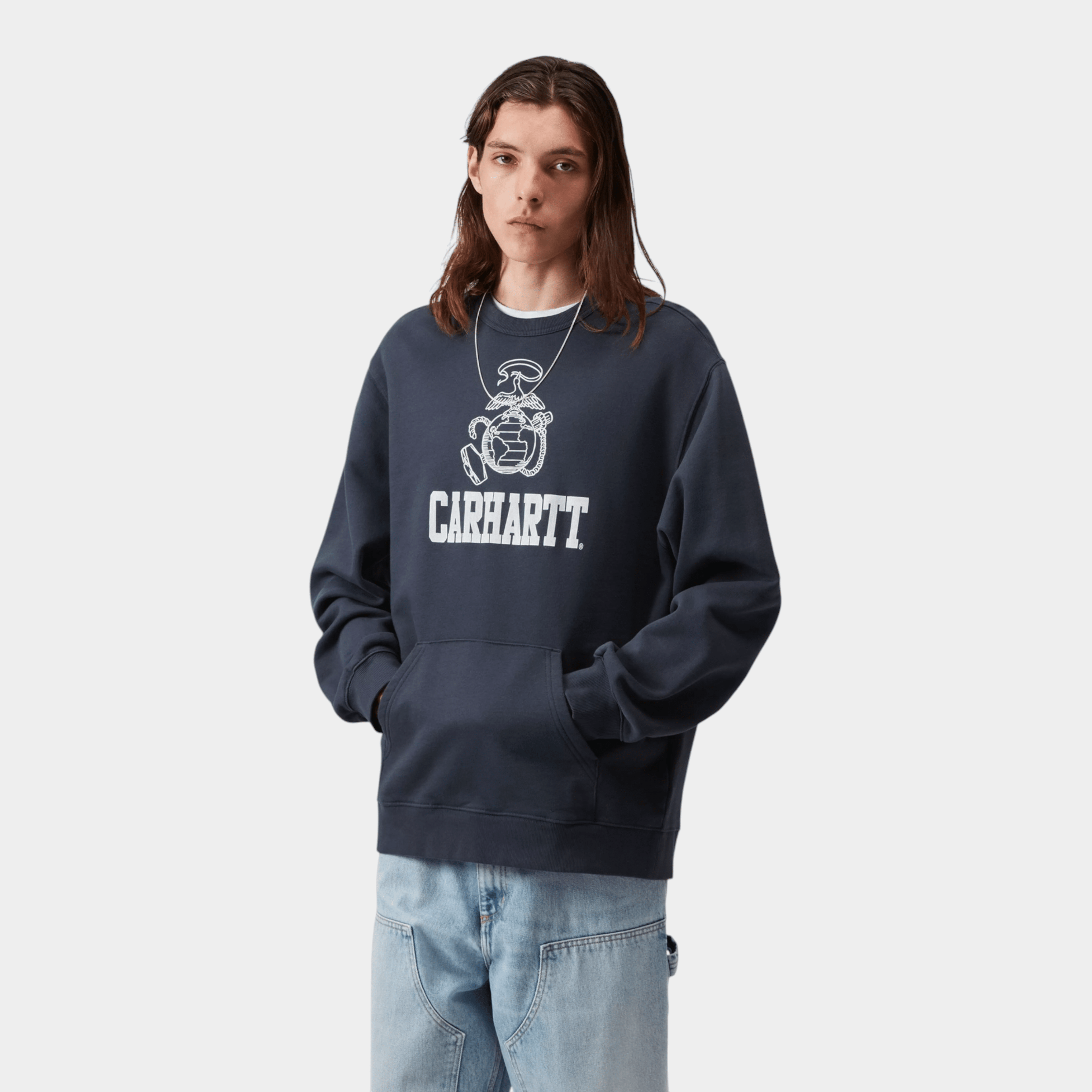 CARHARTT WIP - Carhartt Wip Felpa girocollo Pond Corps - Blu/2 - Hubert Humangoods