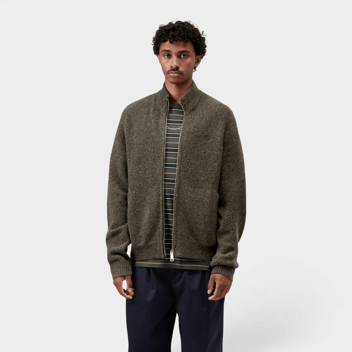 CARHARTT WIP - Carhartt Wip Maglia Curtis con zip - Militare/2 - Hubert Humangoods