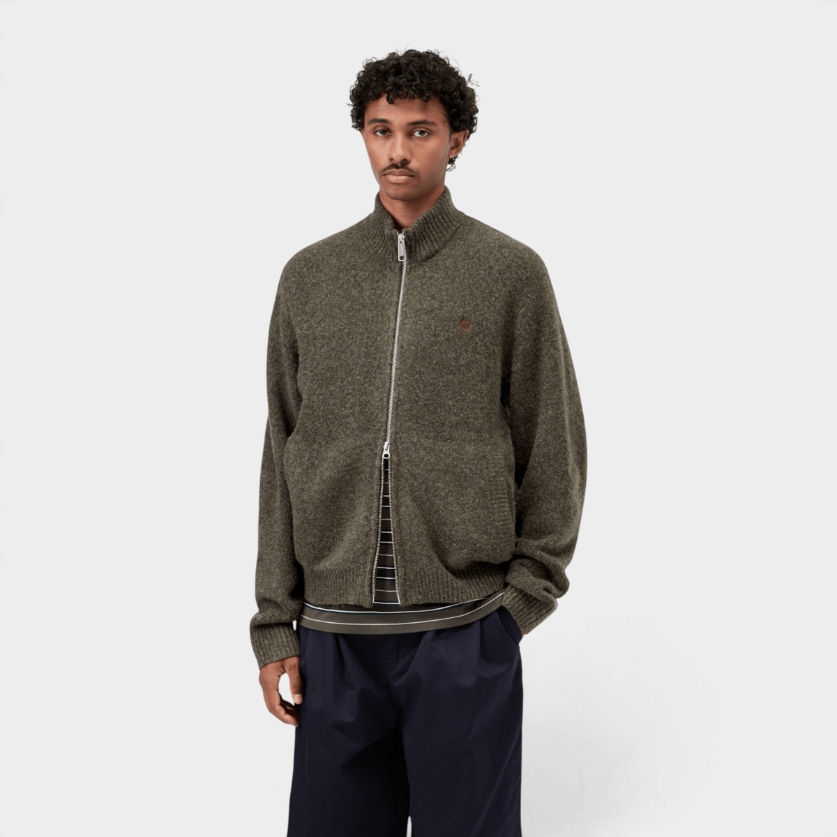 CARHARTT WIP - Carhartt Wip Maglia Curtis con zip - Militare/4 - Hubert Humangoods