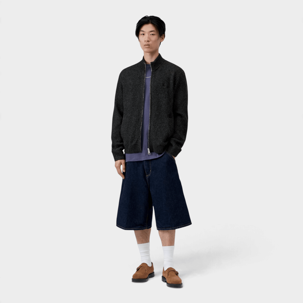 CARHARTT WIP - Carhartt Wip Maglia Curtis con zip - Nero/3 - Hubert Humangoods