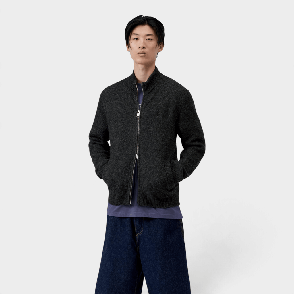 CARHARTT WIP - Carhartt Wip Maglia Curtis con zip - Nero/4 - Hubert Humangoods