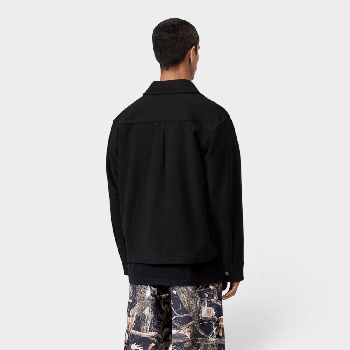 CARHARTT WIP - Carhartt Wip Overshirt Atoka in panno di lana - Nero/5 - Hubert Humangoods