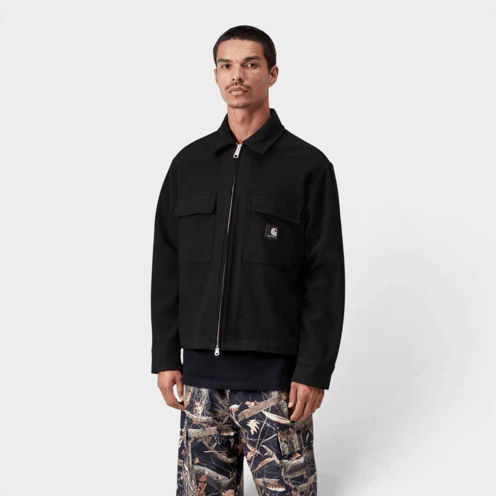 CARHARTT WIP - Carhartt Wip Overshirt Atoka in panno di lana - Nero/4 - Hubert Humangoods