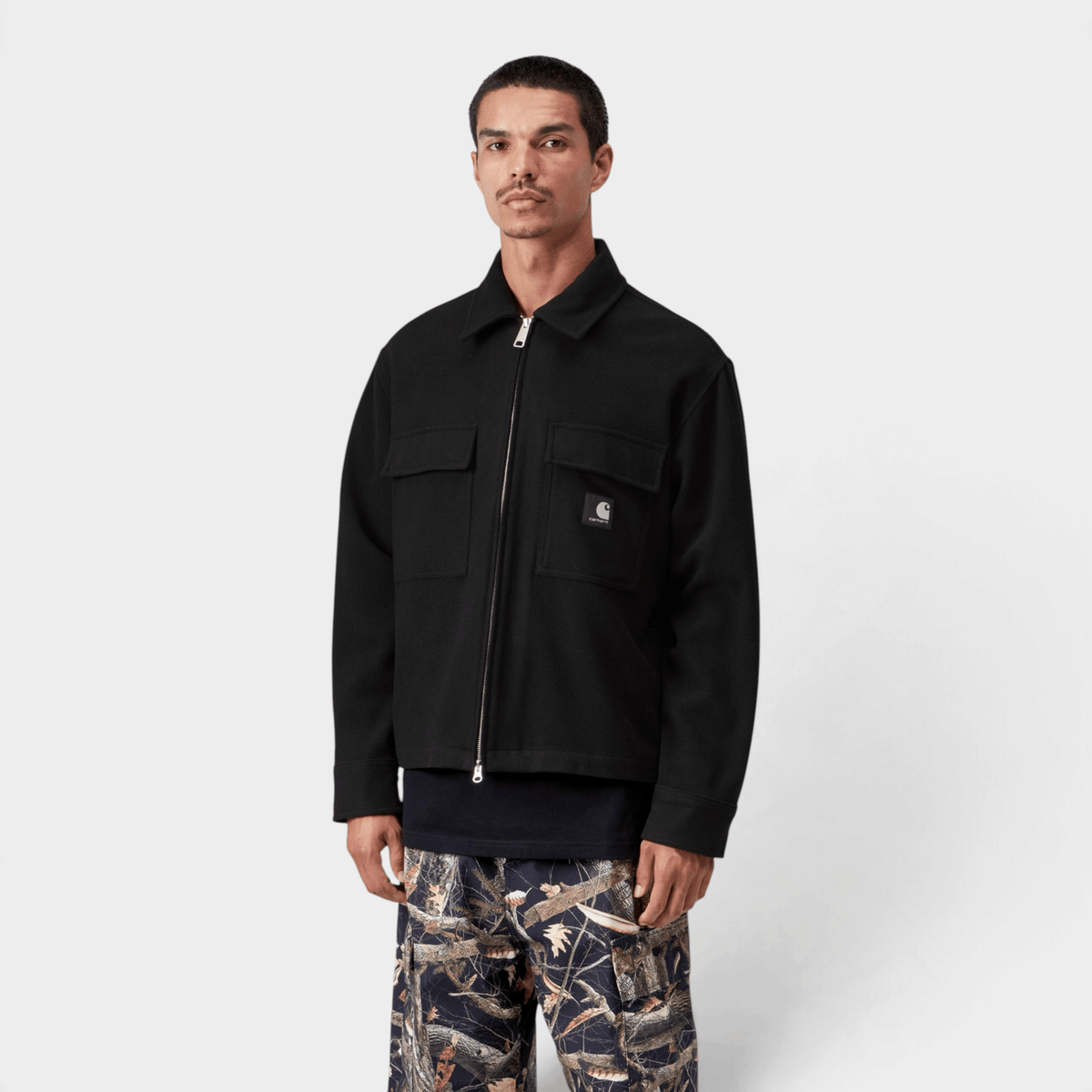 CARHARTT WIP - Carhartt Wip Overshirt Atoka in panno di lana - Nero/4 - Hubert Humangoods