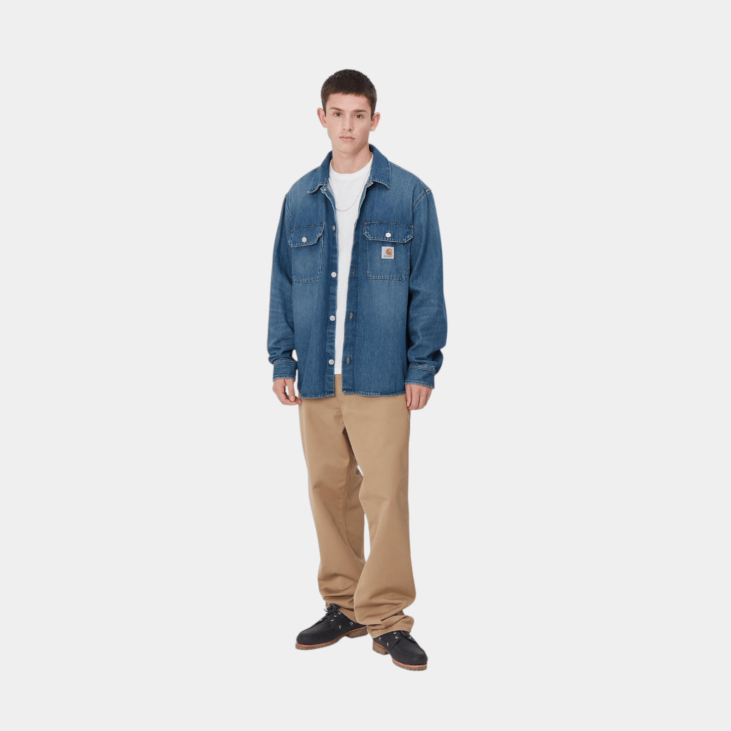 CARHARTT WIP Carhartt Wip Overshirt Harvey in denim - Blue dark used - Hubert Humangoods